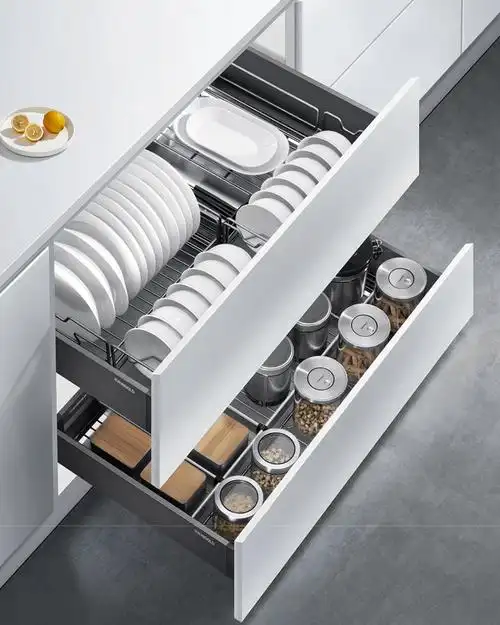 小米有品分离式橱柜拉篮便捷独立碗架碳钢铂金强劲防锈当前售价579元