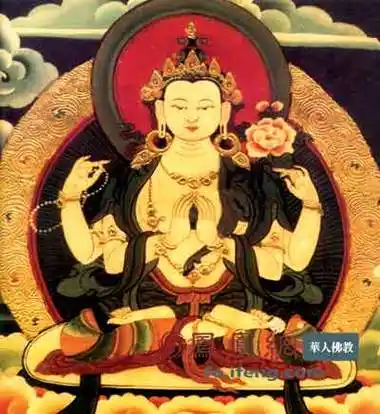 藏传佛教中,观音也多呈男相.