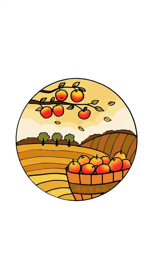 简笔画#漂亮的秋天风景简笔画教程,一看就会