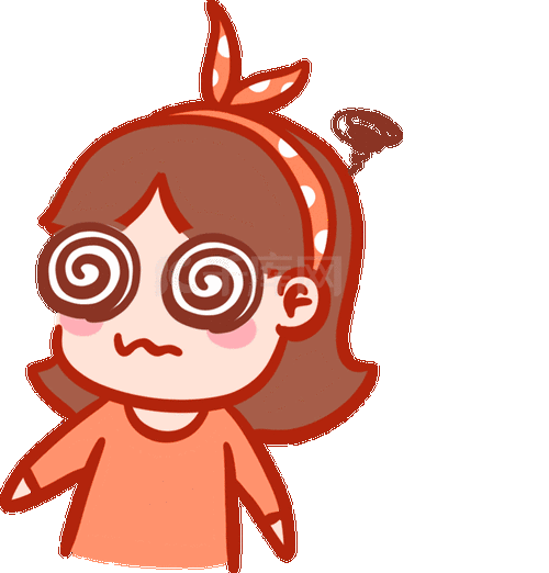 小女孩头晕混乱迷茫表情包