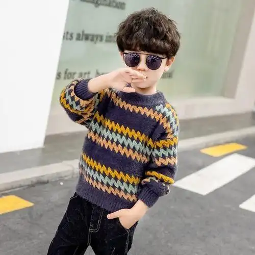 儿童三色毛衣图片