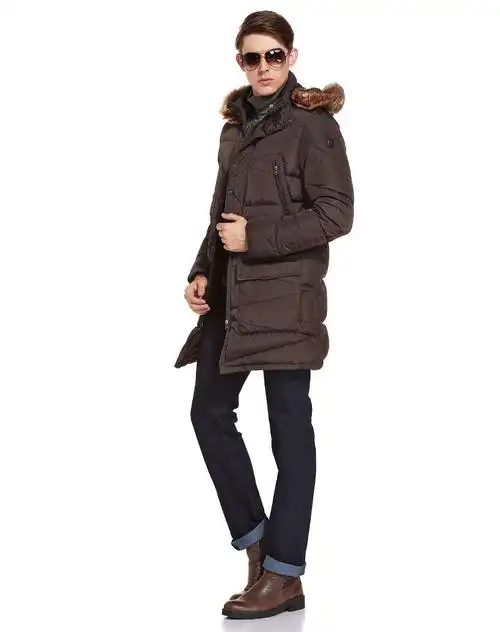 versace collection男装专场 黑啡色酷感时尚长袖羽绒服