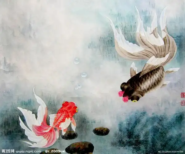 键 词:金缘 美术 绘画 中国画 工笔重彩画 国画鱼 金鱼
