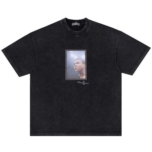 美式街头风复古vintage重工水洗做旧破坏拳王阿里绝密档案潮牌t恤