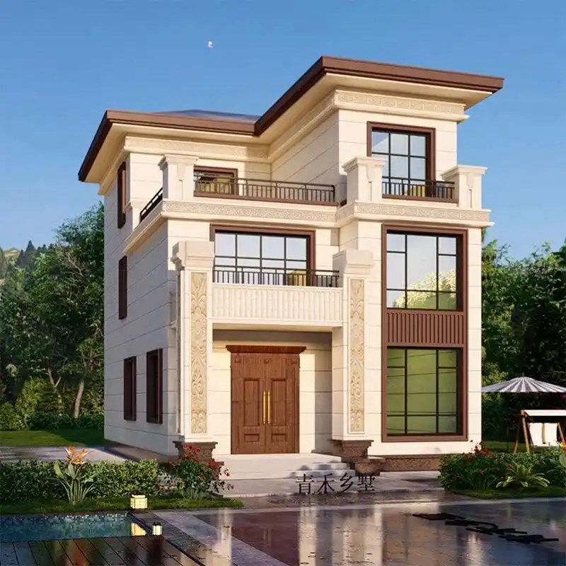 面宽8米,占地106平方三层新中式别墅图纸推 今天给大家推荐一款面宽仅