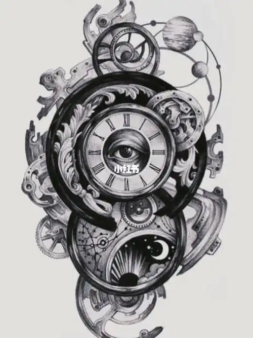 纹身也清新  #纹身手稿  #欧美纹身  #钟表纹身  #时钟纹身
