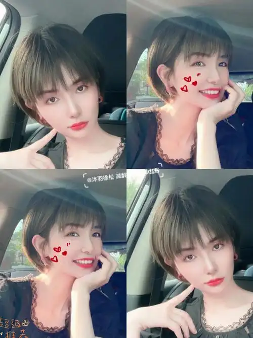 剪完开心半年的短发清新又减龄的挂耳短发