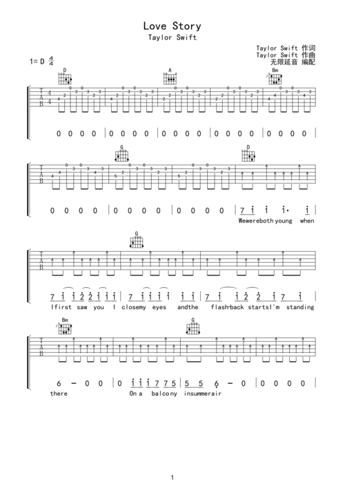 吉他谱 第1页