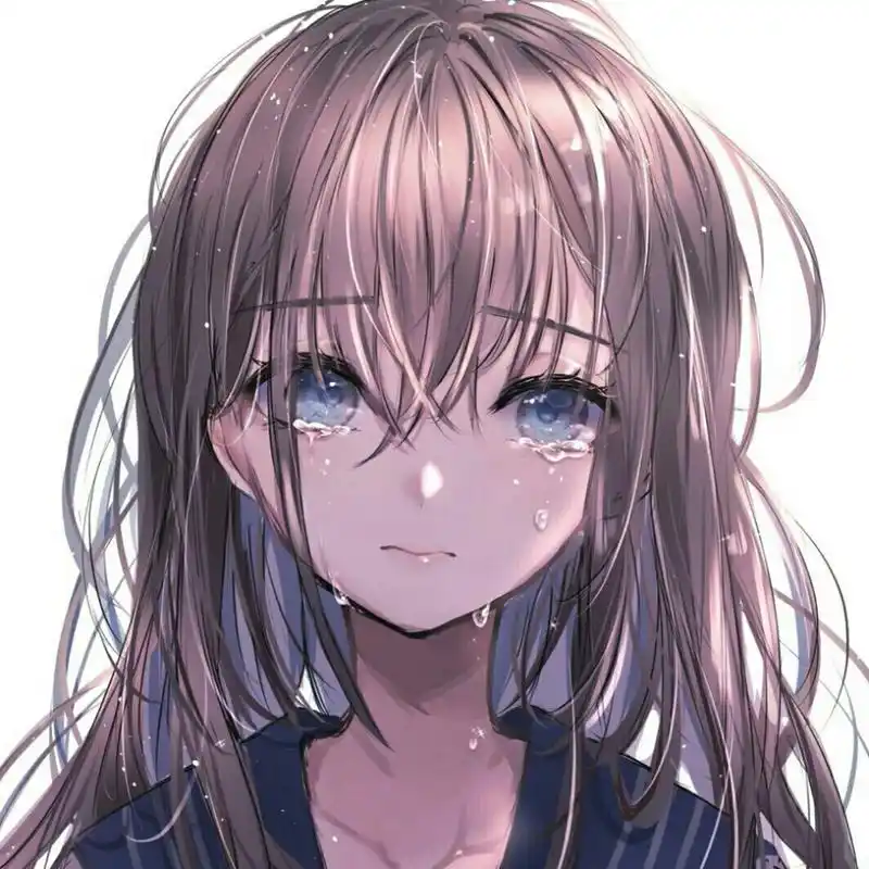 流泪的女生头像(1) 长按可以保存图片.