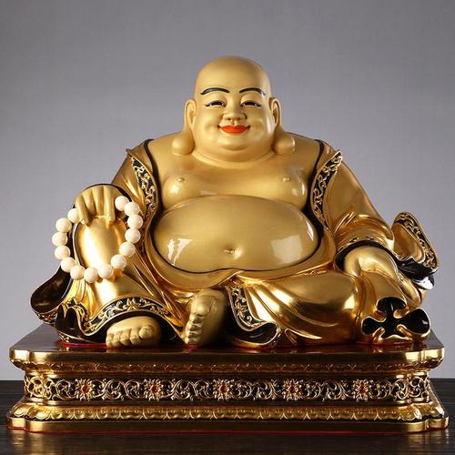 圆通圆通 大肚弥勒佛像 供奉 家用弥勒菩萨 笑佛摆件 弥勒佛 家居摆设