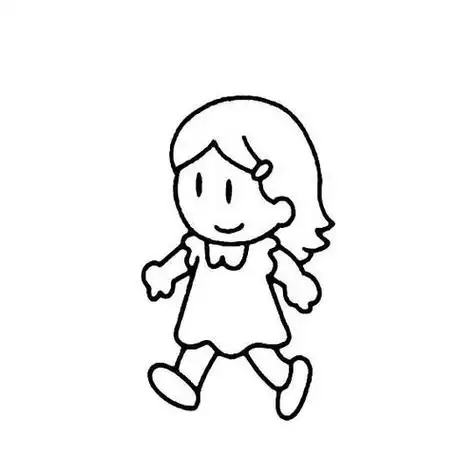 走路的女孩简笔画 儿童简笔画行走中的小女孩简笔画人走路简笔画教程