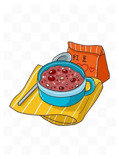 35迎小年卡通风红豆粥手绘元素300可爱风红豆粥免抠元素03433卡通腊八