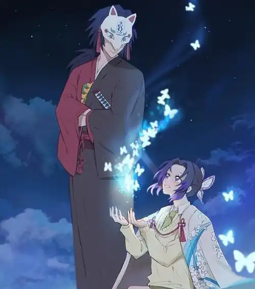 鬼灭之刃富冈义勇和蝴蝶忍成了cp画面甜得有些过分