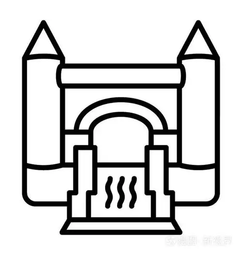 儿童跳跃的充气城堡插画-正版商用图片09945u-摄图新视界