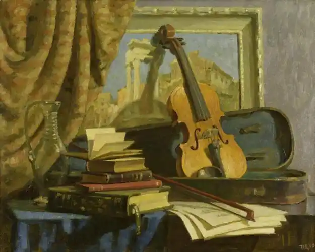 齐钦·尼基塔 静物-小提琴