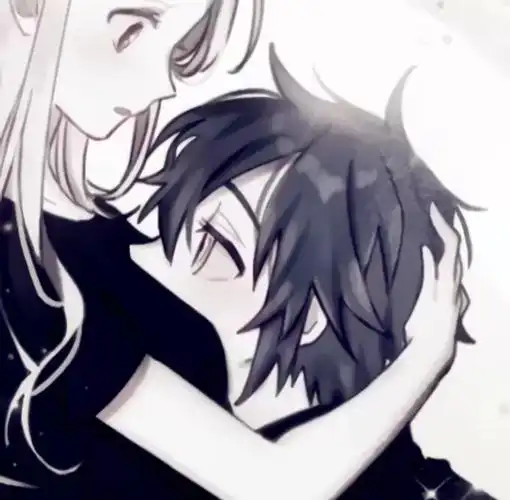 动漫情侣头像,男孩女孩各处一方,分割的图片尽显牵绊的心