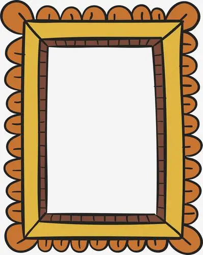 黄色花边手绘相框