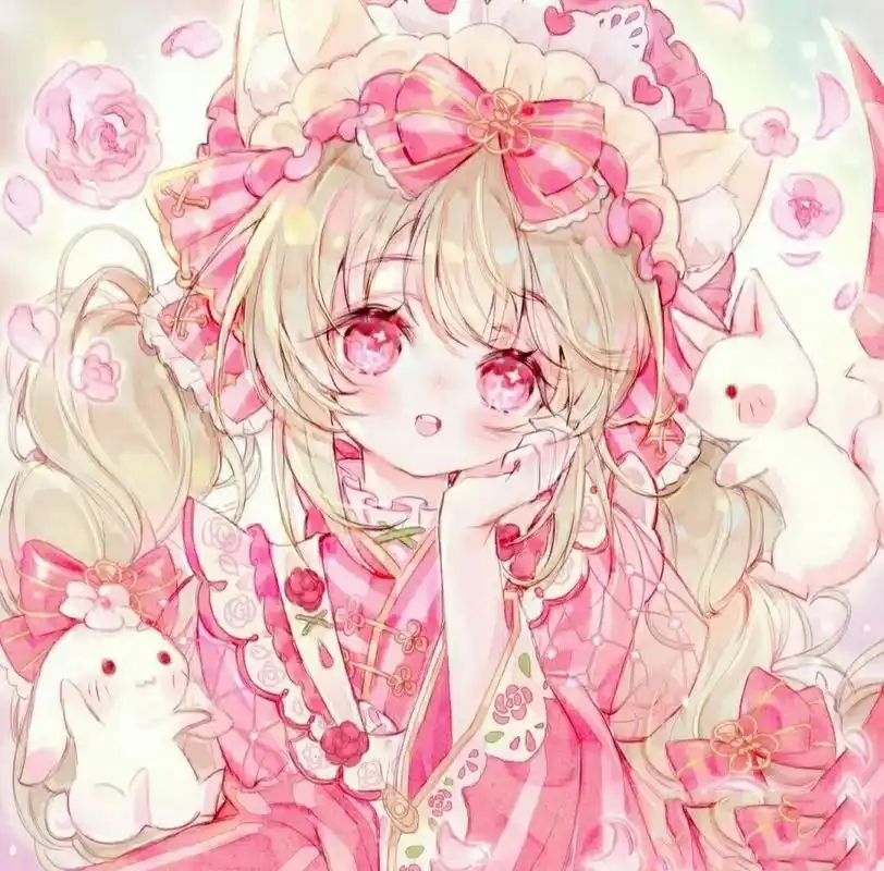 可爱的动漫头像女(粉色系)