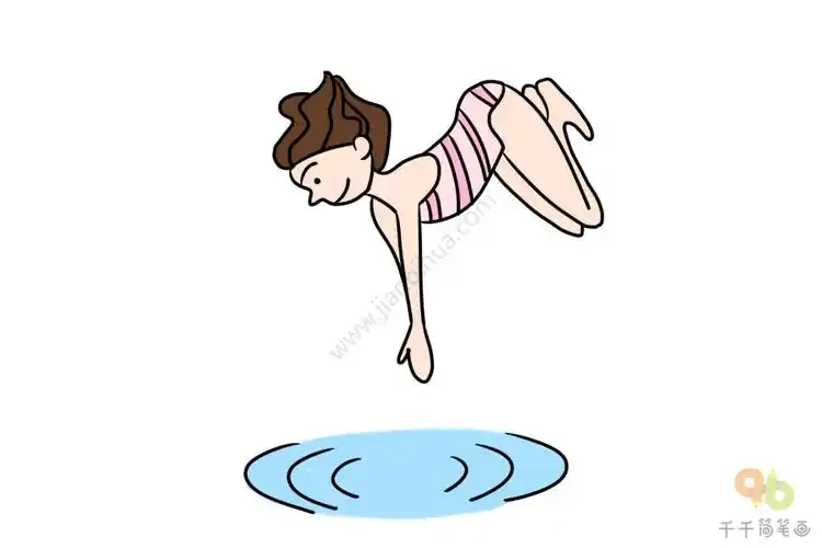 跳水运动员简笔画步骤图简单可爱易画一