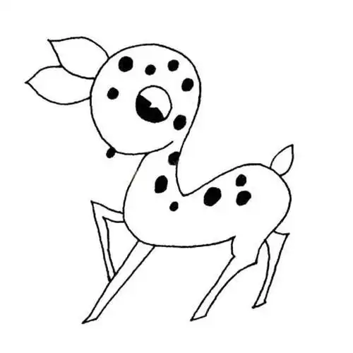 动漫可爱梅花鹿简笔画