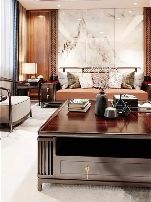 现代新中式实木沙发组合乌金木沙发客厅家具