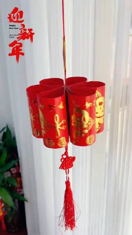 超级简单又喜庆的新年灯笼,六个红包粘一粘就可以完成