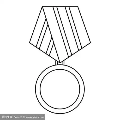 军事奖章图标轮廓风格