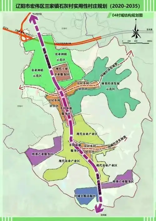 辽阳市宏伟区兰家镇石灰窑村实用性村庄规划20202035村庄公示