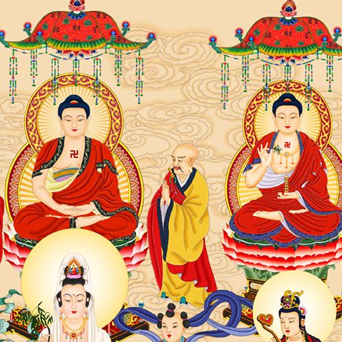 全堂菩萨画像挂画全佛图众佛图满堂佛堂供奉国画