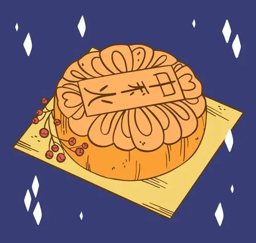 手绘中秋节月饼矢量素材