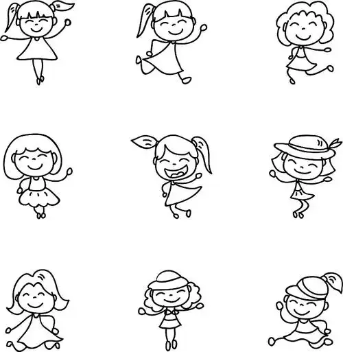 手绘卡通快乐的小朋友图片