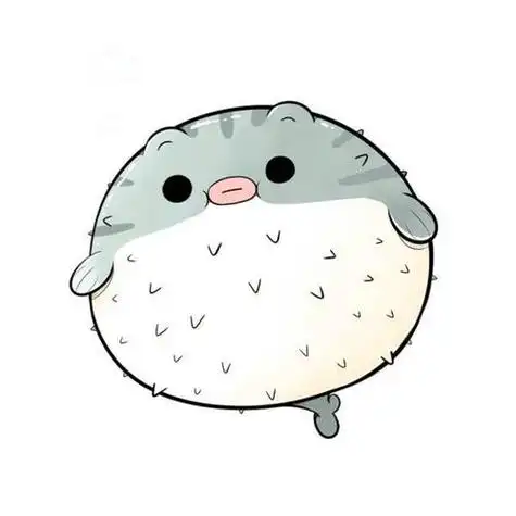 河豚简笔画图片胖胖的河鲀上色简笔画图片教程步骤可爱的河豚简笔画