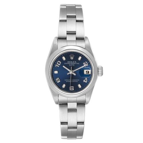 劳力士rolex机械表|date 26 blue dial domed bezel steel ladies