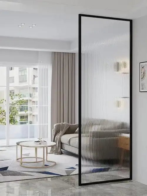 不锈钢长虹玻璃隔断铁艺现代简约轻奢入户金属洗手台玄关屏风北欧