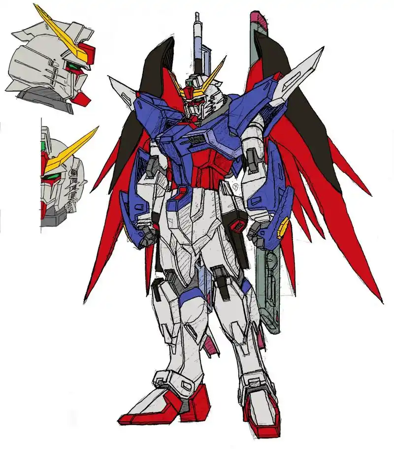 一组机动战士高达seed 命运高达设计图稿欣赏,设定来自重田智和阿久津