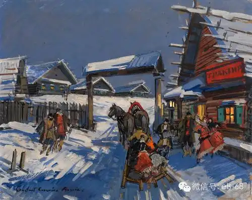 艺术俄罗斯印象派画家科罗温的油画作品