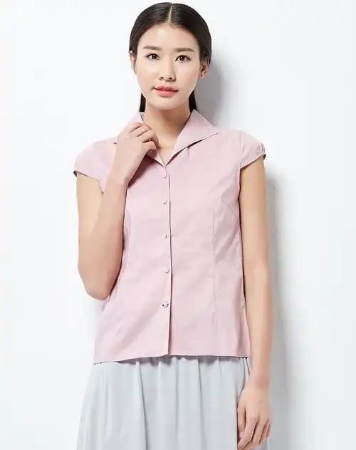 燕子领无袖衬衫