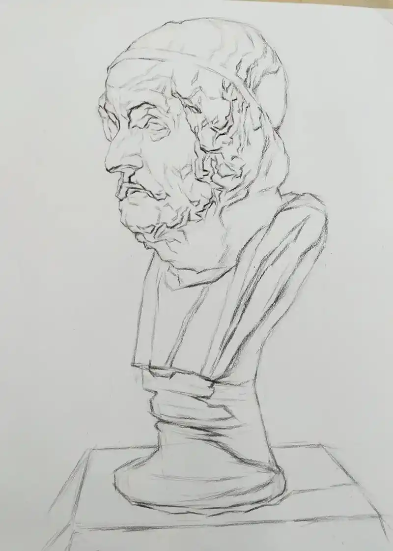 素描 #绘画过程分享 @高泽美术 - 抖音