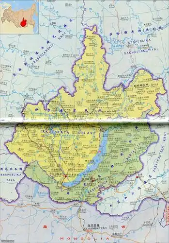 伊尔库茨克州布里亚特共和国俄罗斯地图库