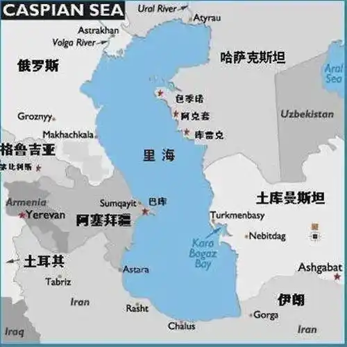 p>里海(英语:caspian sea;俄语:Каспийское море)