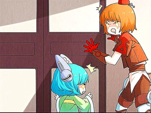 漫画:韩信与李白两人在屋里嬉戏打闹,蔡文姬与孙膑在门外偷窥!