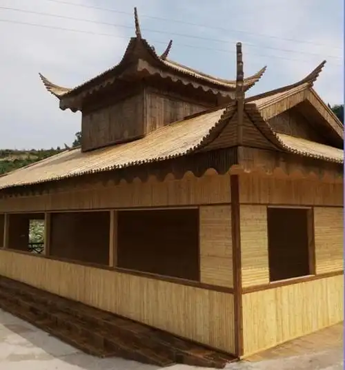 主要用于居住,如竹别墅,竹舍,竹屋等,还可用于造价低廉,美观大方的茶