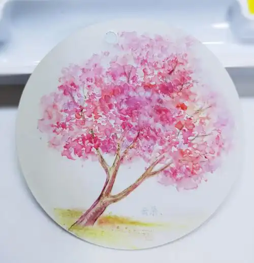 一学就会的樱花树画法