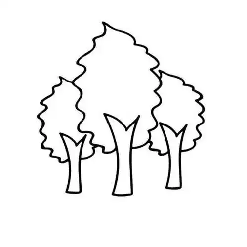 简笔画大树两棵