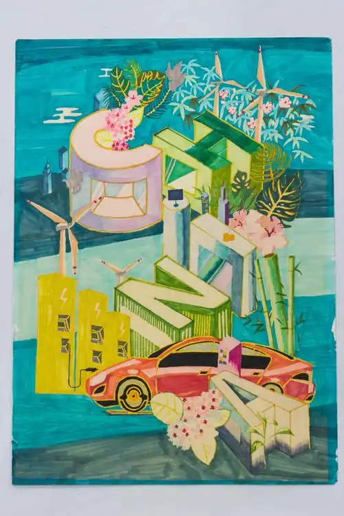 6张竖版优秀环保主题绘画作品