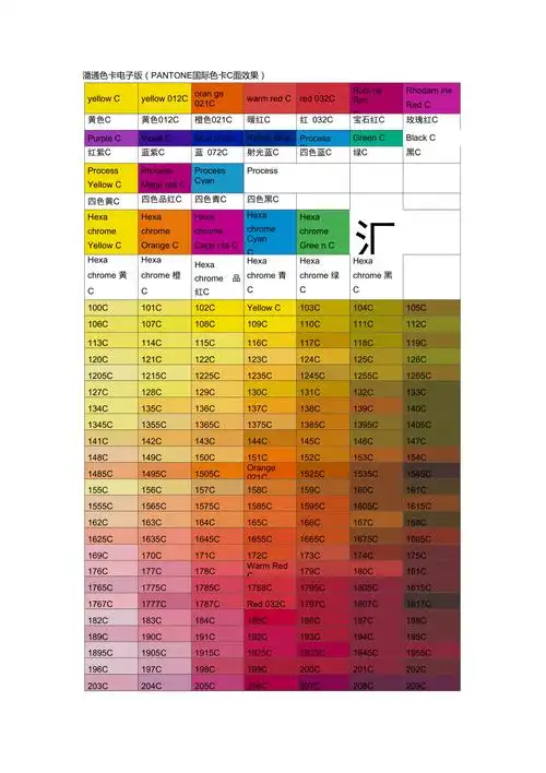 潘通色卡电子版