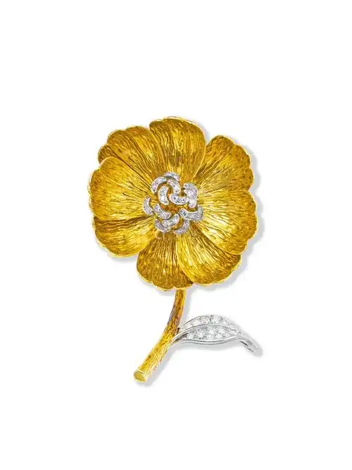 宝诗龙设计黄金配钻石胸针