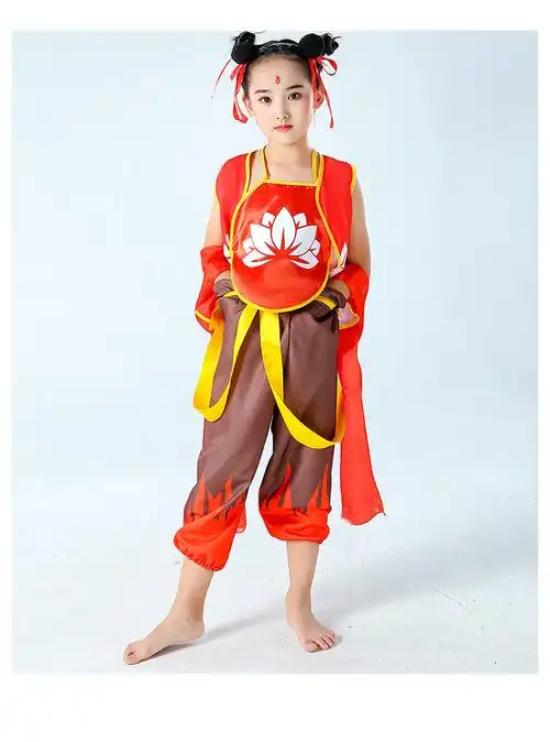 哈勒奇中秋节国庆演出服装小学幼儿园哪吒衣服女童哪吒魔童男孩表演