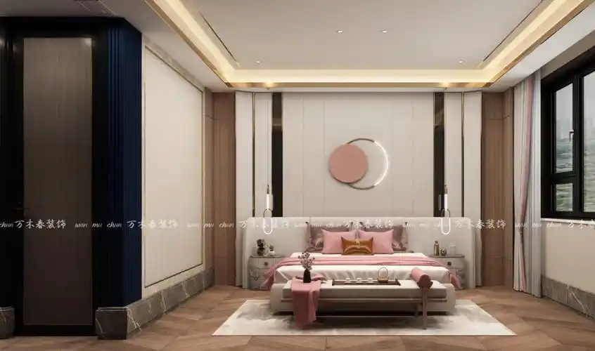 昱锦府别墅新中式二楼卧室装修效果图