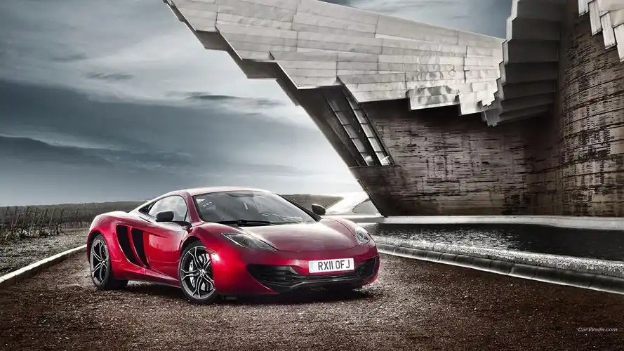 迈凯轮mp4-12c酒红色汽车高清壁纸